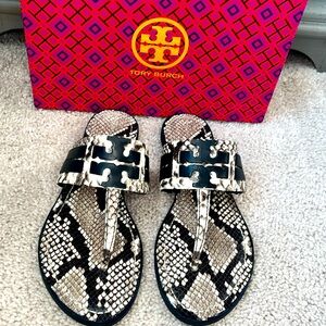 EUC Tory Burch Snakeskin Sandals